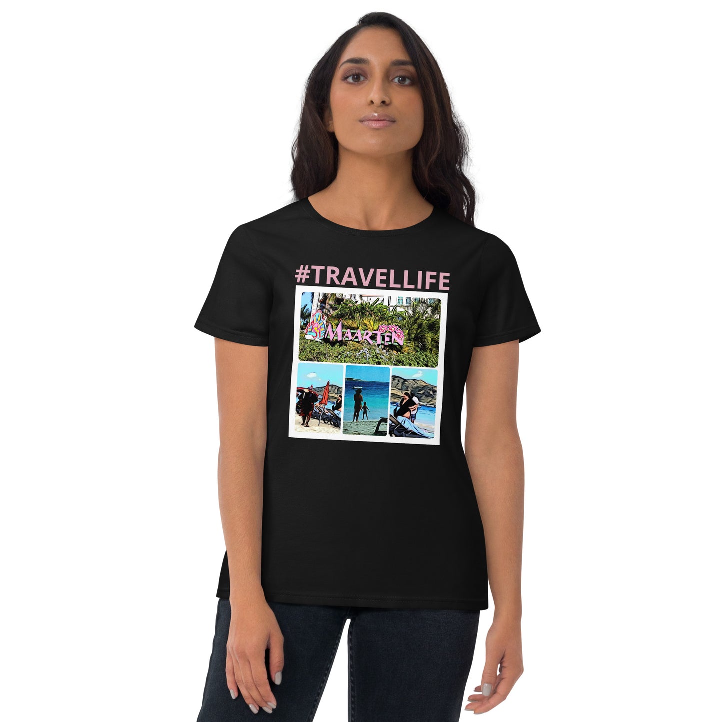 St. Maarten Women's T-Shirt Pink Text
