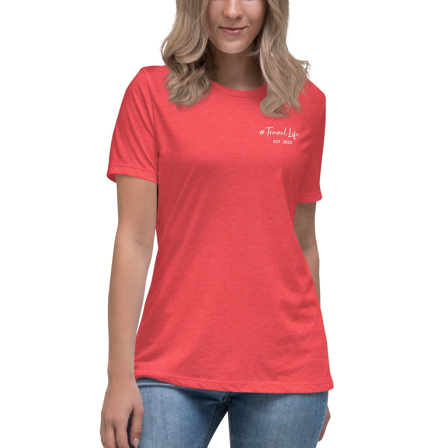 #Travellife Signature Est. 2022 Women's Relaxed T-Shirt White Text 2X+